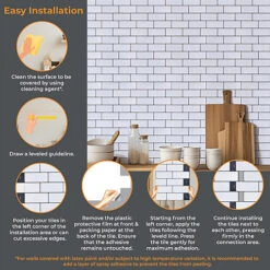 12 Pcs 30.5x15.4cm 3D Tile Stickers -Floors Specialty Shop 12 pcs 30 5x15 4cm 3d tile stickers5060690842118 06c MP