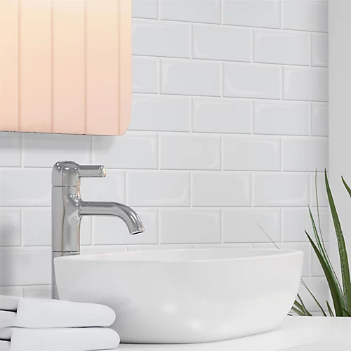 20 Pieces 30.5 X 15.4 Cm 3D Tile Stickers Pure White Glossy 6 20 Pieces 30.5 X 15.4 Cm 3D Tile Stickers Pure White Glossy - Image 4