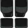 4 Pieces Heavy Duty Rubber With Carpet Universal Car Mat Non-Slip For Cars SUV Truck & VAN Water Proof Luxury Floor Mat Set Black -Floors Specialty Shop 4 pieces heavy duty rubber with carpet universal car mat non slip for cars suv truck van water proof luxury floor mat set black5000158787933 01c MP