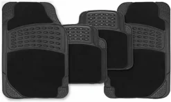 4 Pieces Heavy Duty Rubber With Carpet Universal Car Mat Non-Slip For Cars SUV Truck & VAN Water Proof Luxury Floor Mat Set Black -Floors Specialty Shop 4 pieces heavy duty rubber with carpet universal car mat non slip for cars suv truck van water proof luxury floor mat set black5000158787933 03c MP