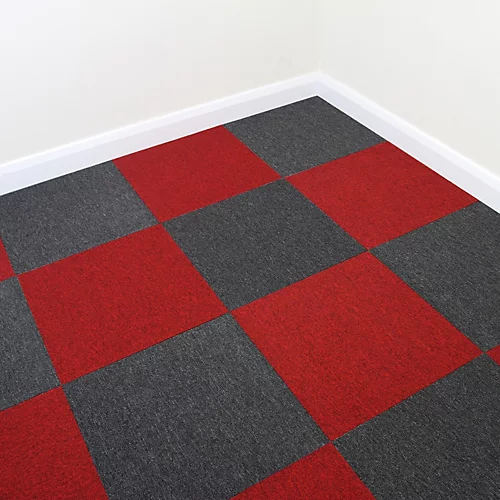 40 X Carpet Tiles 10m2 / Charcoal Black & Scarlet Red 3 40 X Carpet Tiles 10m2 / Charcoal Black & Scarlet Red