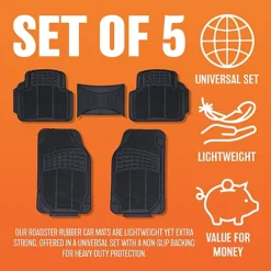 5pc Heavy Duty Universal Black Rubber Car Mat Set Non Slip Van Mats Front Rear -Floors Specialty Shop 5pc heavy duty universal black rubber car mat set non slip van mats front rear5056316718431 03c MP
