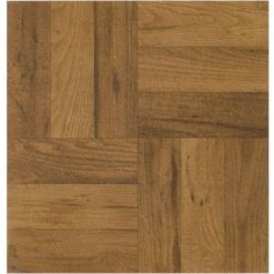 Achim Nexus Three Finger Medium Oak Parquet 20-piece Self Adhesive Vinyl Floor Tile Set, Multicolor, 12X12