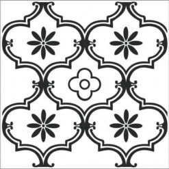 D-C-Fix Floor Tiles Self Adhesive Vinyl Flooring Black White Floral Tile Kitchen Bathroom 1mÂ²