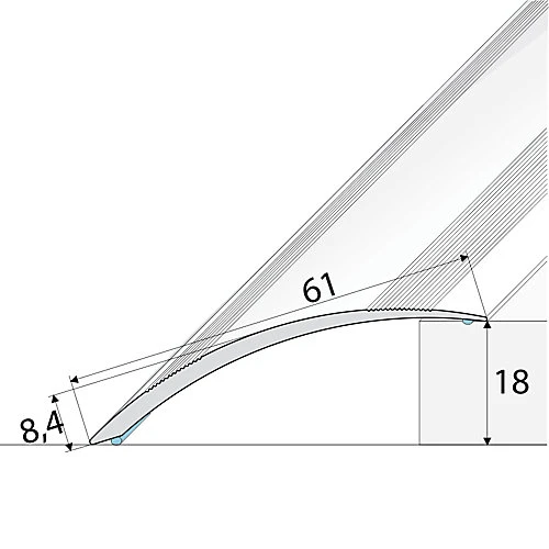 A49 61mm Anodised Aluminium Self Adhesive Door Threshold Ramp Profile - Black, 1.0m 4 A49 61mm Anodised Aluminium Self Adhesive Door Threshold Ramp Profile - Black, 1.0m - Image 2