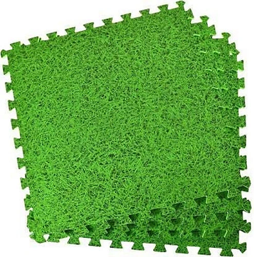 Abaseen 60x60cm,32pc Grass Effect Interlocking Floor Mats 128SQ FT Exercise Mats, Gym Flooring Mat, Under Pool Mats EVA Floor Tile