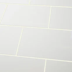 Alexandrina White Gloss Decor Ceramic Wall Tile, Pack Of 10, (L)402.4mm (W)251.6mm