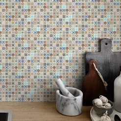 Amaranta Multicolour Stone Effect Natural Stone Mosaic Tile Sheet, (L)300mm (W)300mm -Floors Specialty Shop amaranta multicolour stone effect natural stone mosaic tile sheet l 300mm w 300mm5059340194615 02i