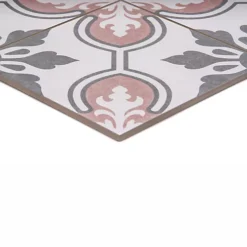 Bermondsey Blush & Grey Matt Floral Porcelain Wall & Floor Tile, Pack Of 7, (L)450mm (W)450mm -Floors Specialty Shop bermondsey blush grey matt floral porcelain wall floor tile pack of 7 l 450mm w 450mm5060430119098 03c bq