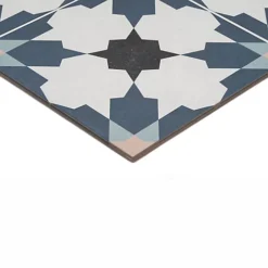 Bouquet Blue Matt Geometric Porcelain Wall & Floor Tile, Pack Of 7, (L)450mm (W)450mm -Floors Specialty Shop bouquet blue matt geometric porcelain wall floor tile pack of 7 l 450mm w 450mm5060430119128 03c bq