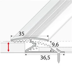 C69 35mm Anodised Aluminium Z Carpet Profile - Gold, 1.0m -Floors Specialty Shop c69 35mm anodised aluminium z carpet profile gold 1 0m5908293117007 03c MP