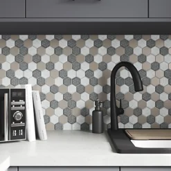 Cadro Multicolour Glass Mosaic Tile Sheet, (L)298mm (W)302mm