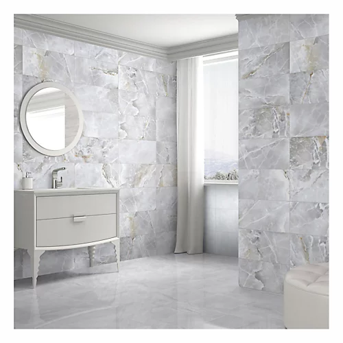 Cecina Grey Satin Marble Effect Porcelain Wall & Floor Tile, Pack Of 5, (L)600mm (W)300mm 6 Cecina Grey Satin Marble Effect Porcelain Wall & Floor Tile, Pack Of 5, (L)600mm (W)300mm - Image 4