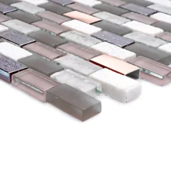 Chelsea Grey Copper Effect Glass & Stone Mosaic Tile, (L)298mm (W)304mm -Floors Specialty Shop chelsea grey copper effect glass stone mosaic tile l 298mm w 304mm5060430111962 36c BQ