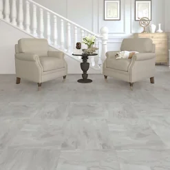 Colours Leggiero Light Grey Slate Effect Laminate Flooring, 1.86m² Pack Of 4