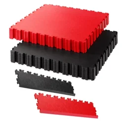 Garage Floor Tile Company X Joint 19m² Single Garage Bundle In Black & Red