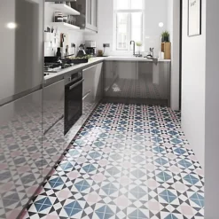 Geo Moroccan Blush & Blue Matt Geometric Porcelain Wall & Floor Tile, Pack Of 7, (L)450mm (W)450mm -Floors Specialty Shop geo moroccan blush blue matt geometric porcelain wall floor tile pack of 7 l 450mm w 450mm5060430119111 01i bq