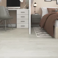 GoodHome Baila Distressed Light Gray Oak Wood Effect Click Flooring Pack Of 12 -Floors Specialty Shop goodhome baila distressed light gray oak wood effect click flooring pack of 125059340221748 01i