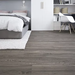 GoodHome Bossa Nova Brown Plain Wood Effect Vinyl Tile, Pack Of 7 -Floors Specialty Shop goodhome bossa nova brown plain wood effect vinyl tile pack of 75059340221687 01i