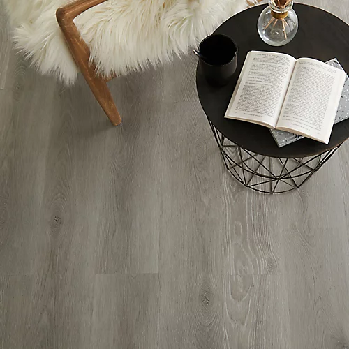 GoodHome Jazy Grey Wood Effect Vinyl Tile, 2.2m² Pack Of 10