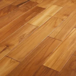 GoodHome Krabi Blonde Teak Solid Wood Solid Wood Flooring, 1.296m² Pack