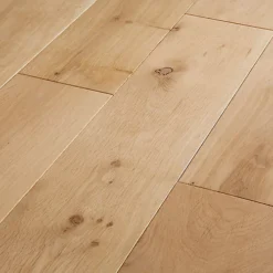 GoodHome Lulea Natural Oak Effect Wood Solid Wood Flooring, 1.26m² Pack