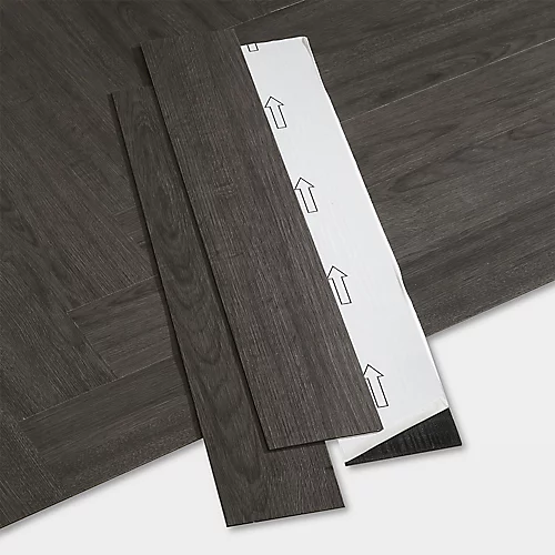 GoodHome Poprock Black Wood Planks Wood Effect Self Adhesive Vinyl Plank, Pack Of 20 3 GoodHome Poprock Black Wood Planks Wood Effect Self Adhesive Vinyl Plank, Pack Of 20