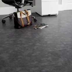 GoodHome Poprock Dark Grey Tile Stone Effect Self Adhesive Vinyl Tile, Pack Of 7 -Floors Specialty Shop goodhome poprock dark grey tile stone effect self adhesive vinyl tile pack of 73663602563310 02i