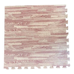 Interlocking EVA Floor Mats Light Brown Oak Effect 60cmx60cm Pack Of 18