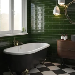 Iris Green Gloss Structured Plain Ceramic Wall Tile, Pack Of 54, (L)245mm (W)75mm 9 Iris Green Gloss Structured Plain Ceramic Wall Tile, Pack Of 54, (L)245mm (W)75mm -Floors Specialty Shop iris green gloss structured plain ceramic wall tile pack of 54 l 245mm w 75mm5010921650371 01i bq