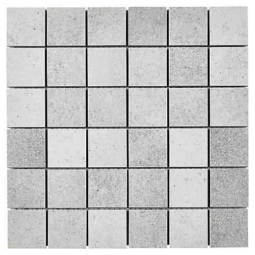 Kontainer Light Grey Matt Concrete Effect Porcelain 5x5 Mosaic Tile Sheet, (L)305mm (W)305mm 4 Kontainer Light Grey Matt Concrete Effect Porcelain 5x5 Mosaic Tile Sheet, (L)305mm (W)305mm - Image 2