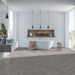 Kraus Brampton Herringbone Grey Wood Effect Luxury Vinyl Click Flooring, 2.34m² Pack Of 30 -Floors Specialty Shop kraus brampton herringbone grey wood effect luxury vinyl click flooring 2 34m pack of 305011204620975 03i bq