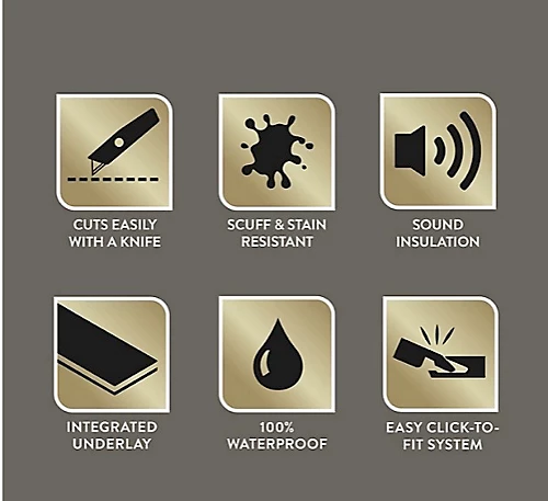 Kraus Rigid Core Luxury Vinyl Tile - Gillow Stone (12 Pack) 5 Kraus Rigid Core Luxury Vinyl Tile - Gillow Stone (12 Pack) - Image 3