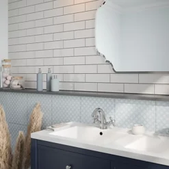 Laura Ashley Mason Pearl Gloss Brick Effect Ceramic Wall Tile, Pack Of 54, (L)245mm (W)75mm -Floors Specialty Shop laura ashley mason pearl gloss brick effect ceramic wall tile pack of 54 l 245mm w 75mm5010921662749 02i bq