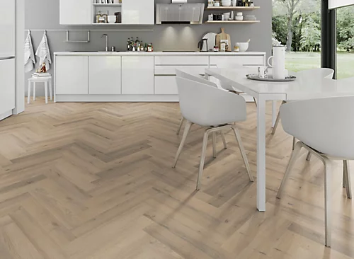 Lignum Fusion Twelve Premium Herringbone 12mm - Greige Oak - Laminate Flooring - 1.92m² Pack 6 Lignum Fusion Twelve Premium Herringbone 12mm - Greige Oak - Laminate Flooring - 1.92m² Pack - Image 4