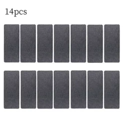 Livingandhome 14Pcs Dark Grey Rectangular Anti Slip Adhesive Stair Carpet Treads 550 X 200 Mm