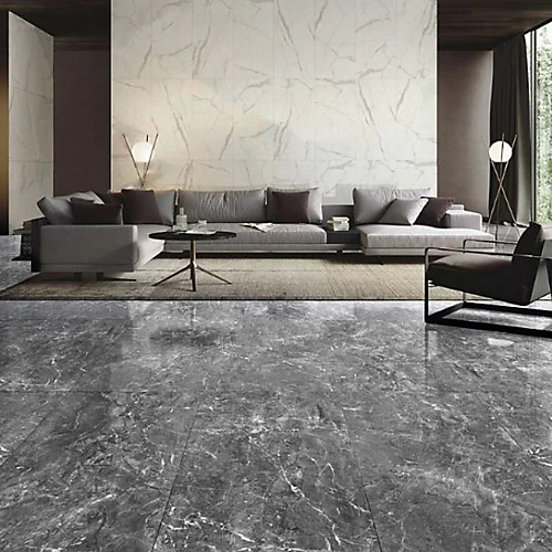 Livingandhome 24Pcs Dark Grey Square Self Adhesive Stone Effect Floor Tiles, 5m² Pack 3 Livingandhome 24Pcs Dark Grey Square Self Adhesive Stone Effect Floor Tiles, 5m² Pack