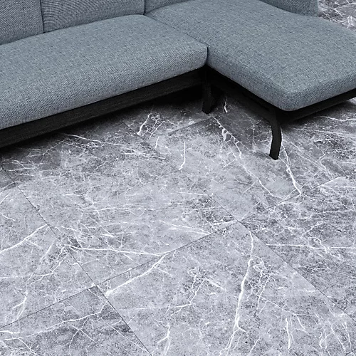 Livingandhome 24Pcs Grey Square Self Adhesive Stone Effect Floor Tiles, 5m² Pack 4 Livingandhome 24Pcs Grey Square Self Adhesive Stone Effect Floor Tiles, 5m² Pack - Image 2