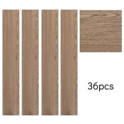 Livingandhome Set Of 36 Brown Rustic Style Wood Plank PVC Laminate Flooring, 5m² Pack