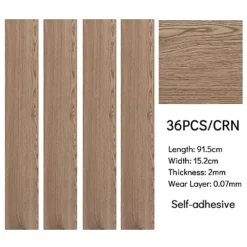 Livingandhome Set Of 36 Brown Rustic Style Wood Plank PVC Laminate Flooring, 5m² Pack -Floors Specialty Shop livingandhome set of 36 brown rustic style wood plank pvc laminate flooring 5m pack0735940231725 04c MP
