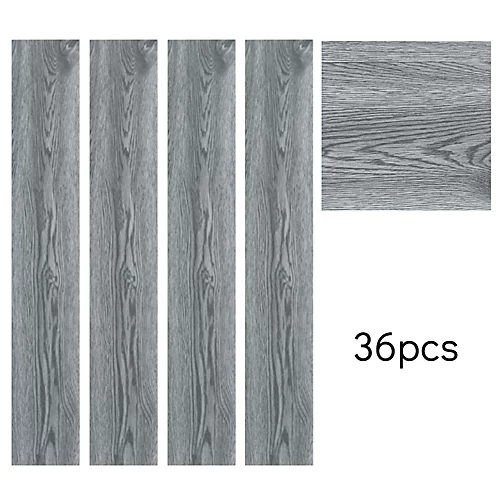Livingandhome Set Of 36 Grey Rustic Style Peel And Stick Wood Plank PVC Laminate Flooring, 5m² Pack 3 Livingandhome Set Of 36 Grey Rustic Style Peel And Stick Wood Plank PVC Laminate Flooring, 5m² Pack