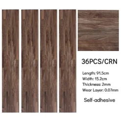 Livingandhome Set Of 36 PVC Wooden Self Adhesive Laminate Flooring Planks For Home Decor, 5m² Pack -Floors Specialty Shop livingandhome set of 36 pvc wooden self adhesive laminate flooring planks for home decor 5m pack0735940232517 06c MP