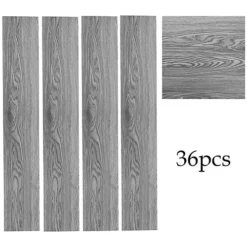 Livingandhome Set Of 36 Rustic Lifelike Wood Grain Self Adhesive Vinyl PVC Flooring, 5m² Pack