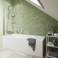 Lyla Green & White Matt Patterned Porcelain Wall & Floor Tile, Pack Of 24, (L)250mm (W)215mm -Floors Specialty Shop lyla green white matt patterned porcelain wall floor tile pack of 24 l 250mm w 215mm5060430118404 01i