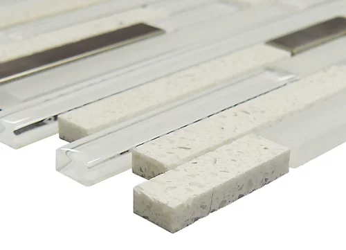 Quartz Stone Effect Glass & Metal Mosaic Tile, (L)306mm (W)303mm 4 Quartz Stone Effect Glass & Metal Mosaic Tile, (L)306mm (W)303mm - Image 2