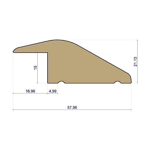 Solid Oak Flooring Ramp Threshold - Unfinished - 15mm - 0.9m Length 4 Solid Oak Flooring Ramp Threshold - Unfinished - 15mm - 0.9m Length - Image 2