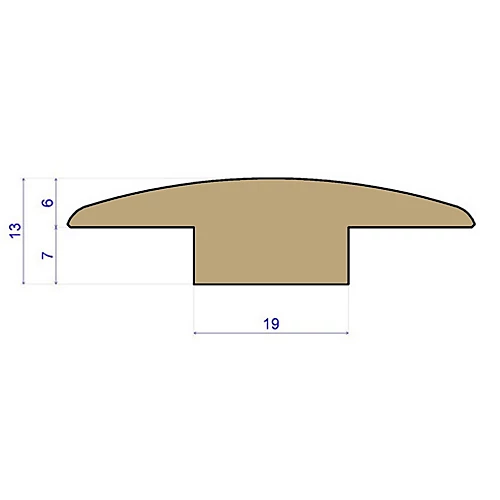 Solid Oak T-section Threshold - Unfinished - 7mm - 2.7m Length 4 Solid Oak T-section Threshold - Unfinished - 7mm - 2.7m Length - Image 2