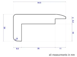 Solid Oak Universal Nosing - Unfinished - 2.7m Length -Floors Specialty Shop solid oak universal nosing unfinished 2 7m length5061006209984 02c MP