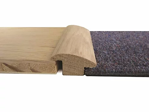 Solid Oak Wood To Carpet Reducer Threshold - Unfinished - 15mm - 0.9m Length 3 Solid Oak Wood To Carpet Reducer Threshold - Unfinished - 15mm - 0.9m Length