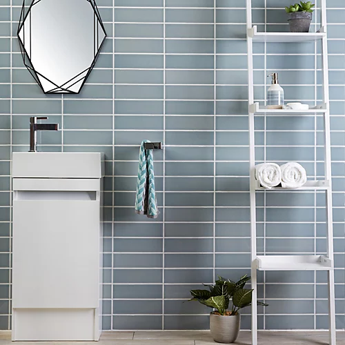 South Bank Pewter Gloss Ceramic Wall Tile, Pack Of 54, (L)245mm (W)75mm 4 South Bank Pewter Gloss Ceramic Wall Tile, Pack Of 54, (L)245mm (W)75mm - Image 2